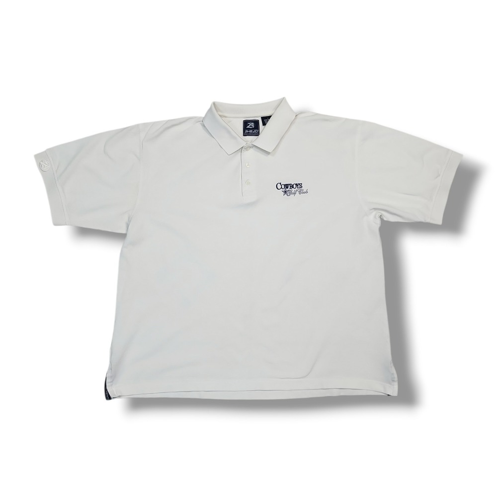 Vintage Dallas Cowboys Golf Club White AHEAD Authentics Polo Shirt‎ Men's L